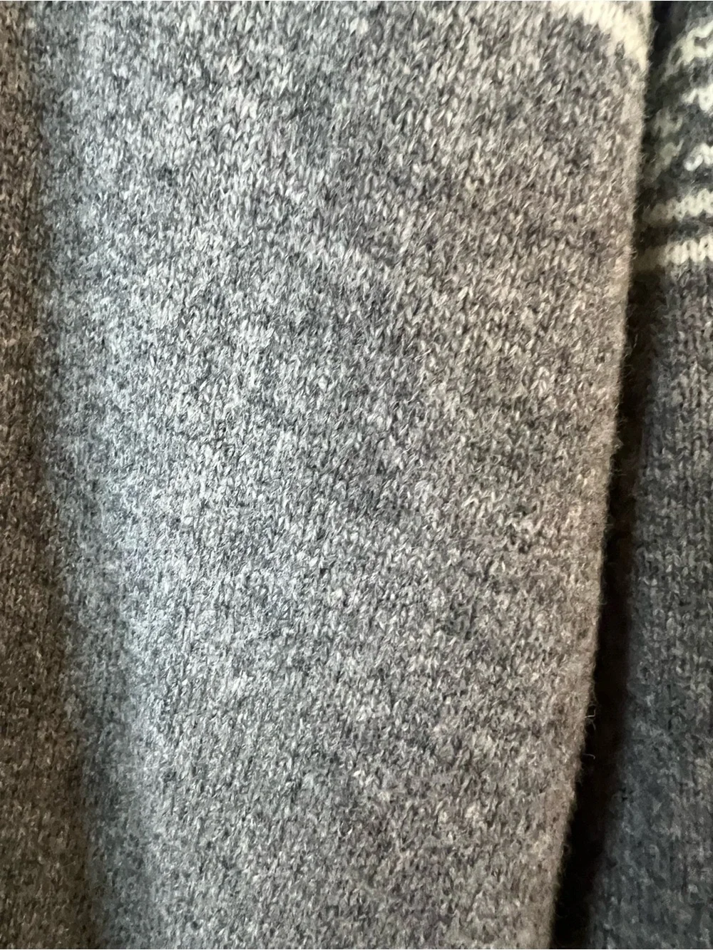 Vintage Men J. Crew Gray/ivory Lambswool Fair Isle Shawl Collar Cardigan